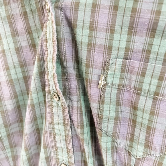 Levi’s Classic Blue Green Plaid Shirt Dress Size Large - Picture 5 of 11